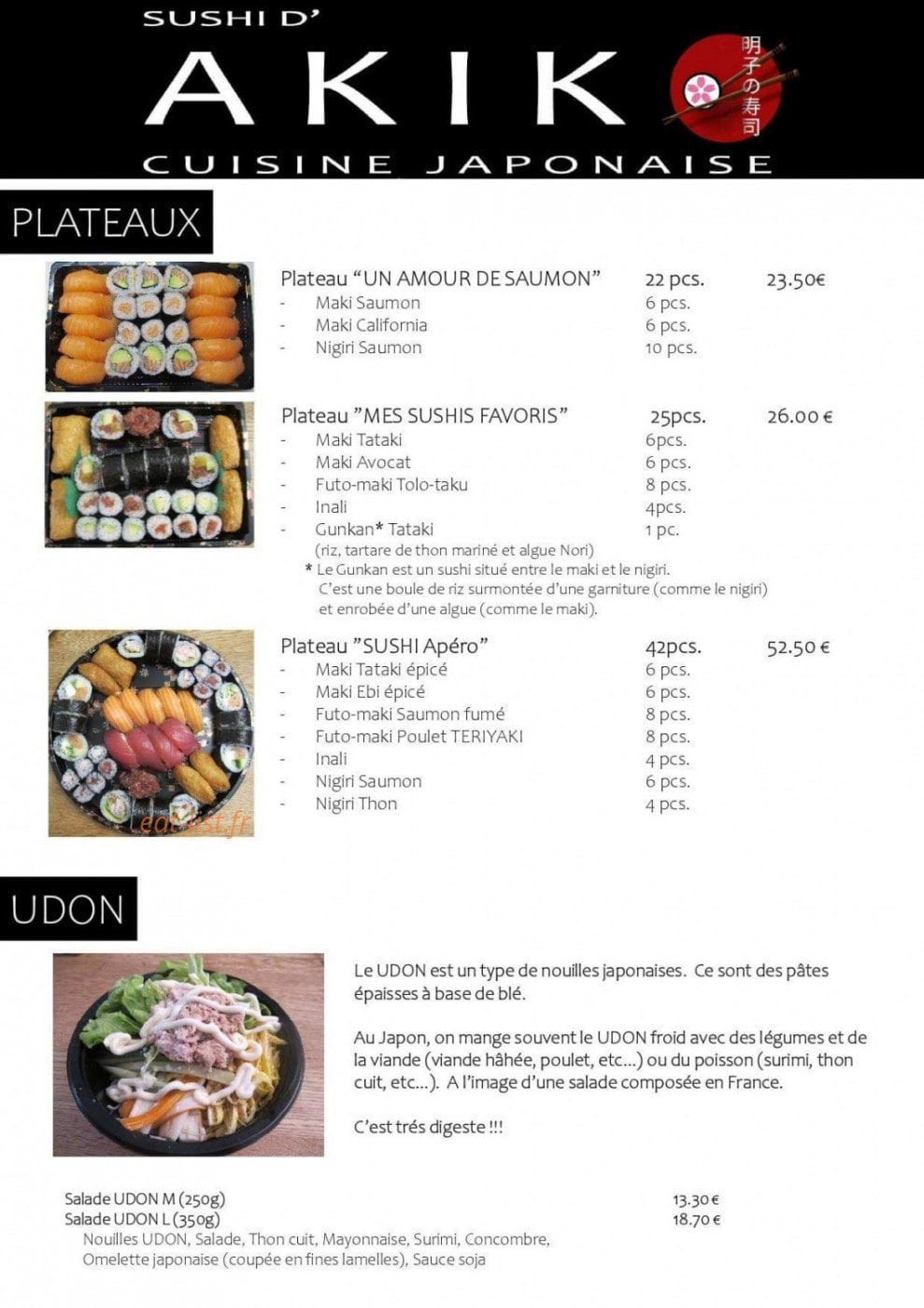 Sushi d'Akiko — carte page 4