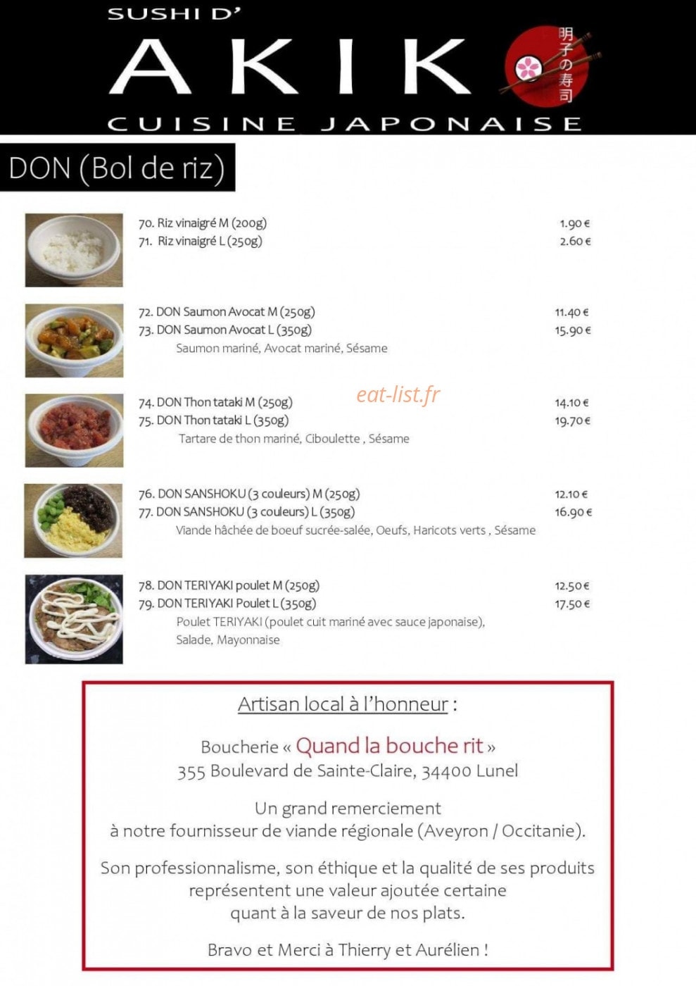 Sushi d'Akiko — carte page 5