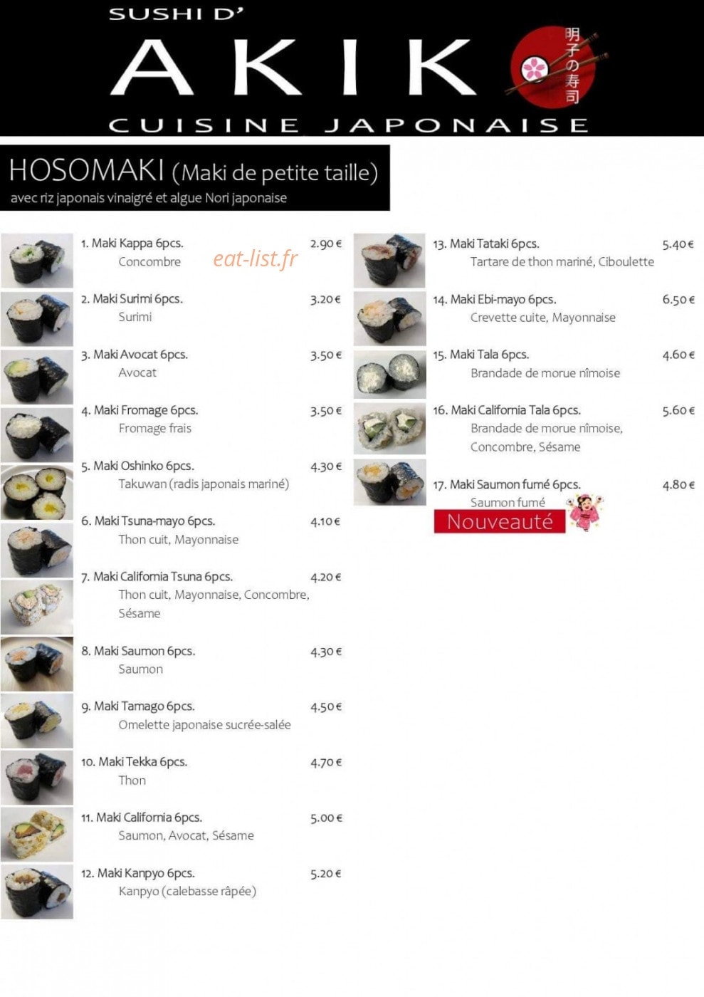 Sushi d'Akiko — carte page 3
