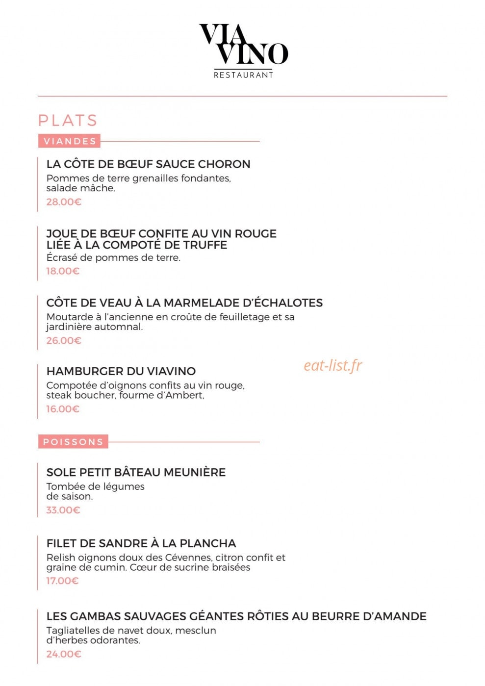 Via Vino — carte page 3