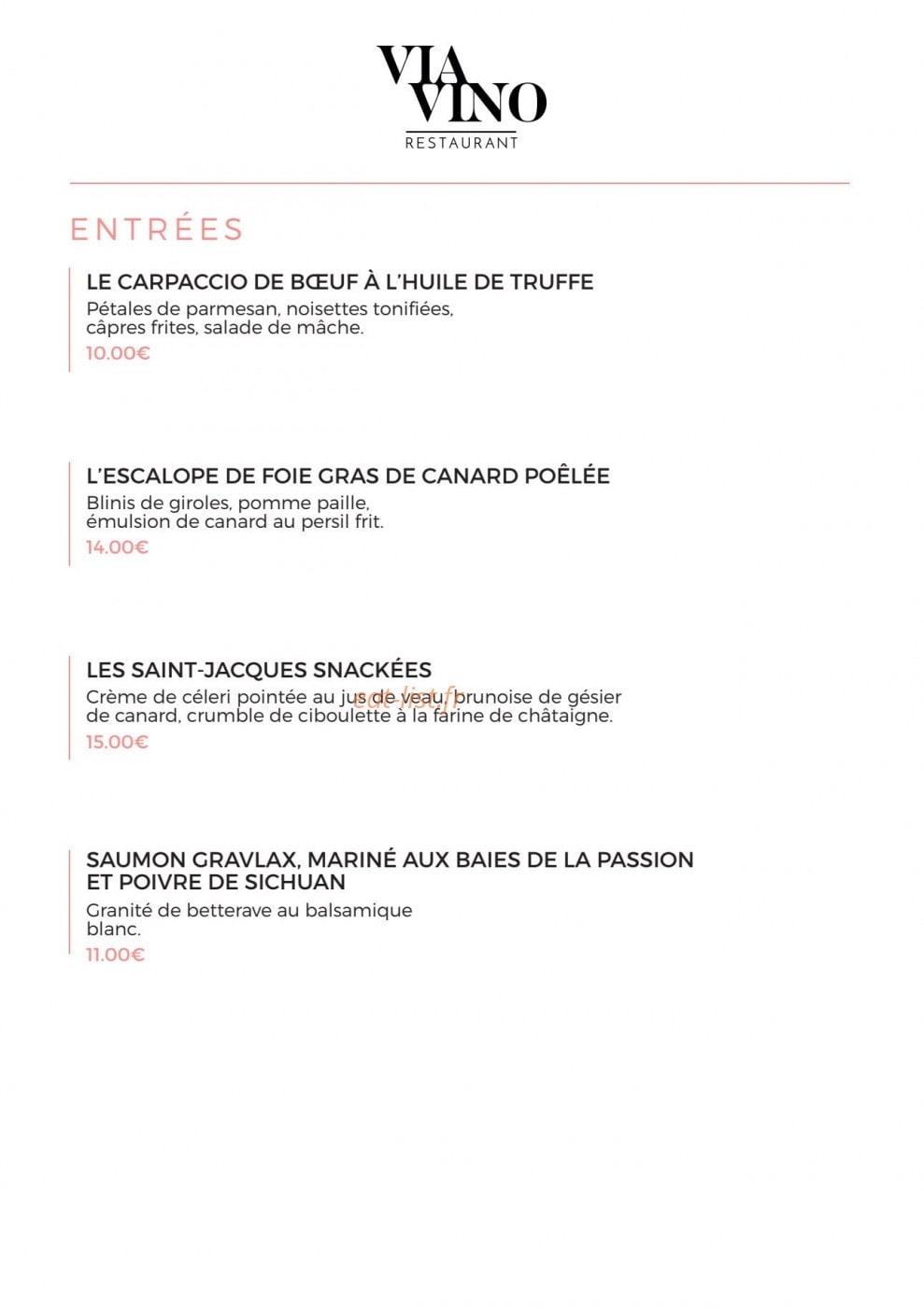Via Vino — carte page 2