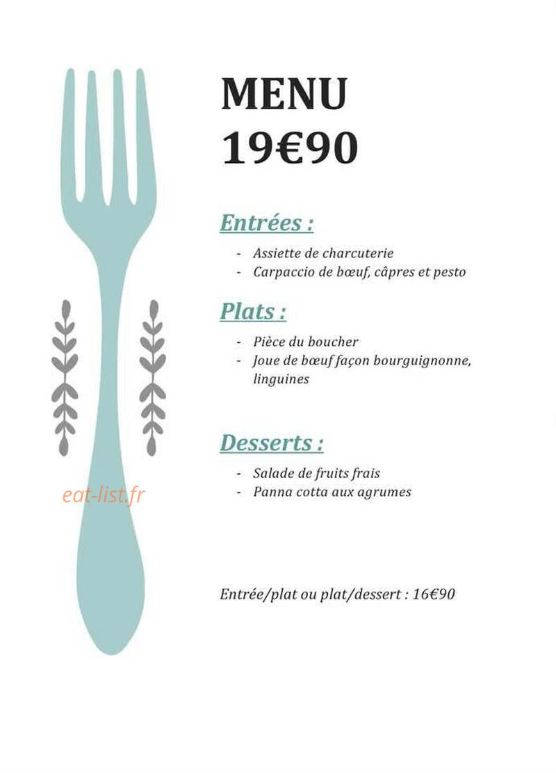 Brasserie L'esplanade — carte page 1
