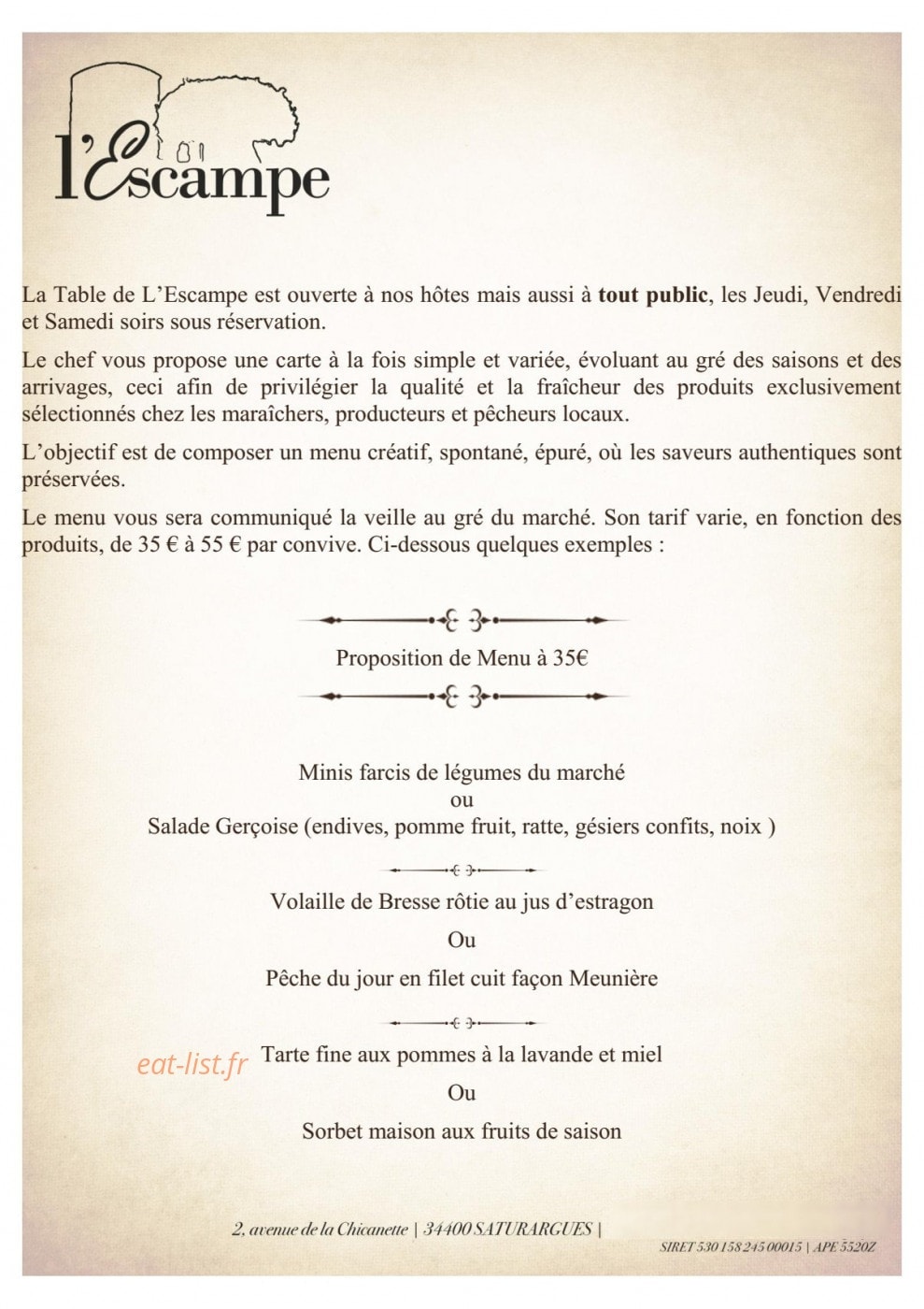 L'Escampe — carte page 1