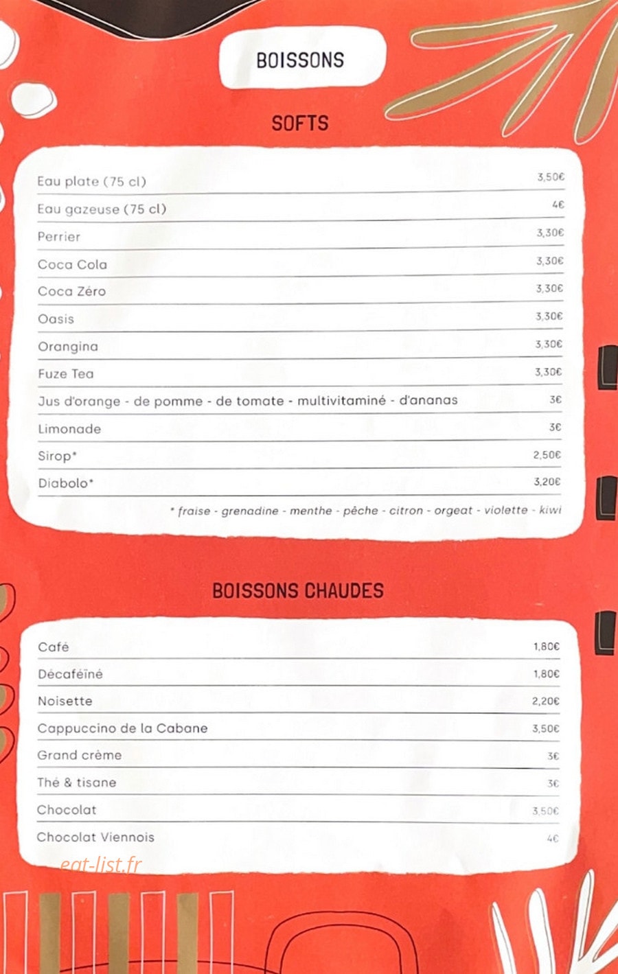 La Cabane — carte page 6