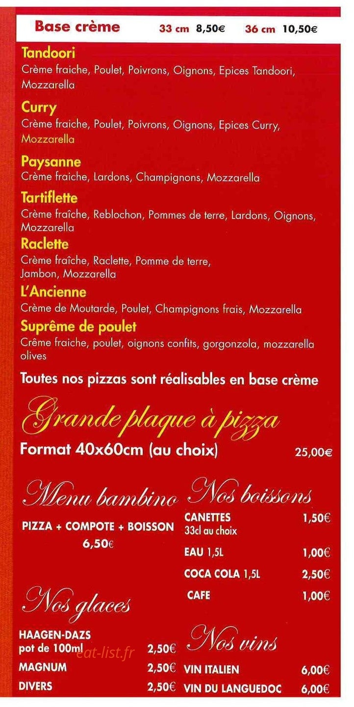 Pizza Atina — carte page 3