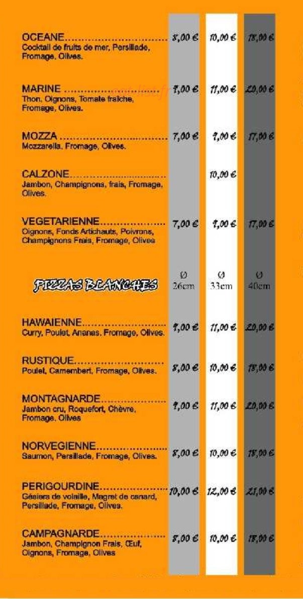 Sauv'Pizza — carte page 2