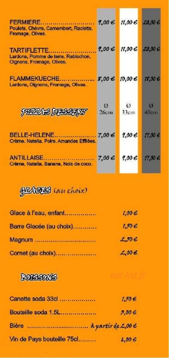 Sauv'Pizza — carte page 3
