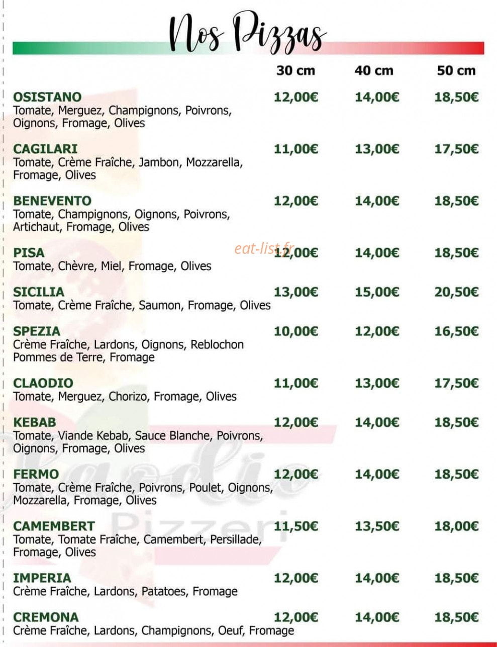 Chez Claodio — carte page 3