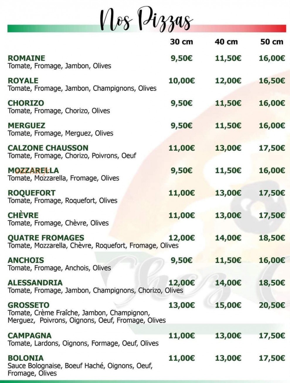 Chez Claodio — carte page 2