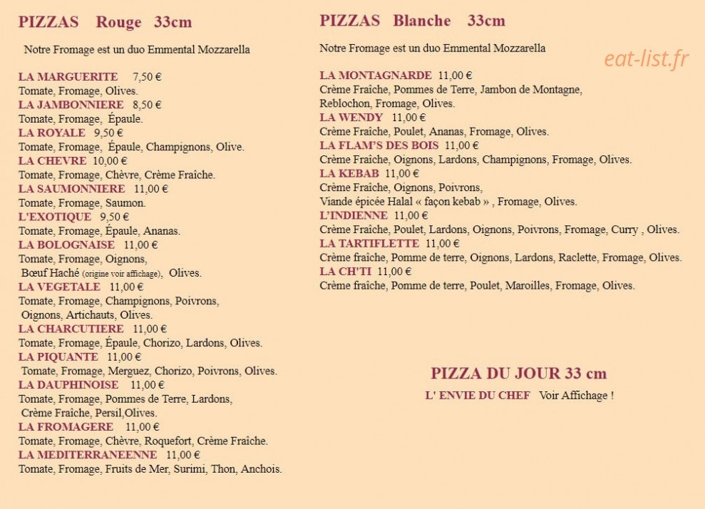 Chez Milou — carte page 1