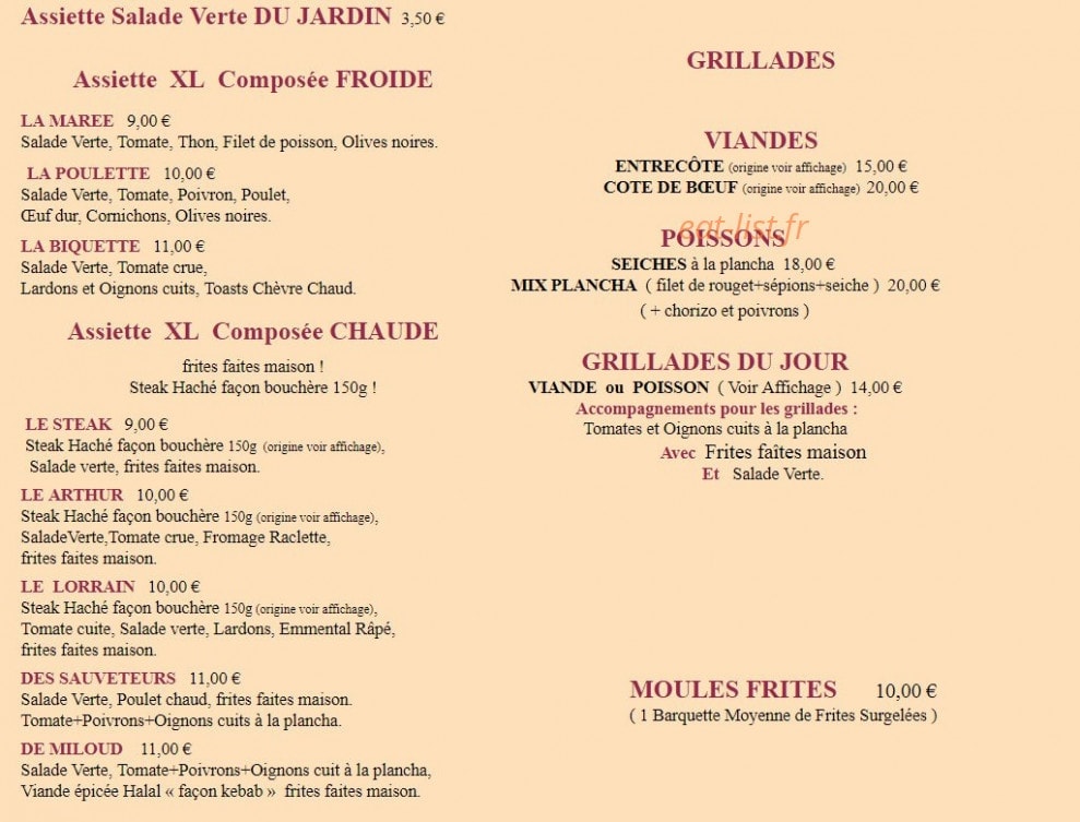 Chez Milou — carte page 2