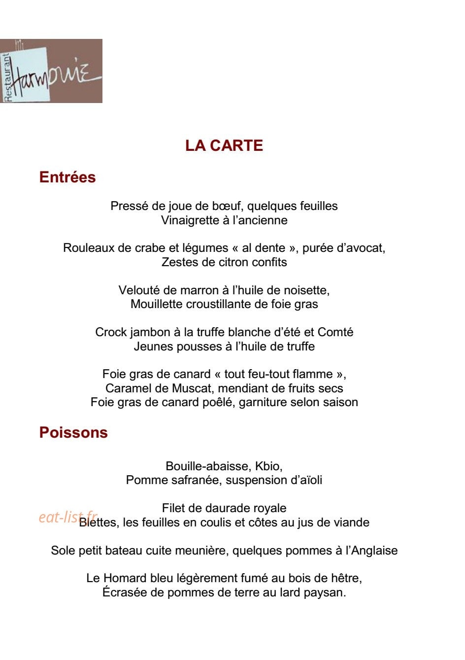 L'Harmonie — carte page 5