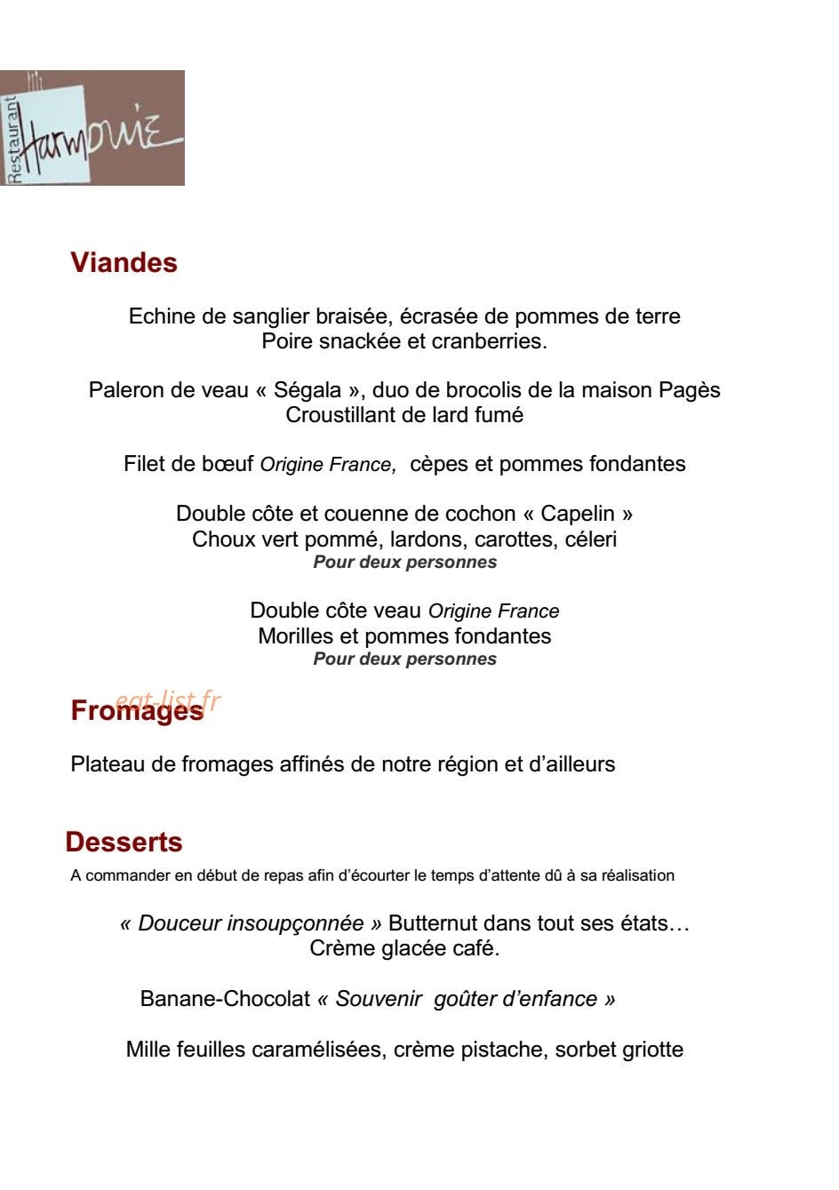 L'Harmonie — carte page 6