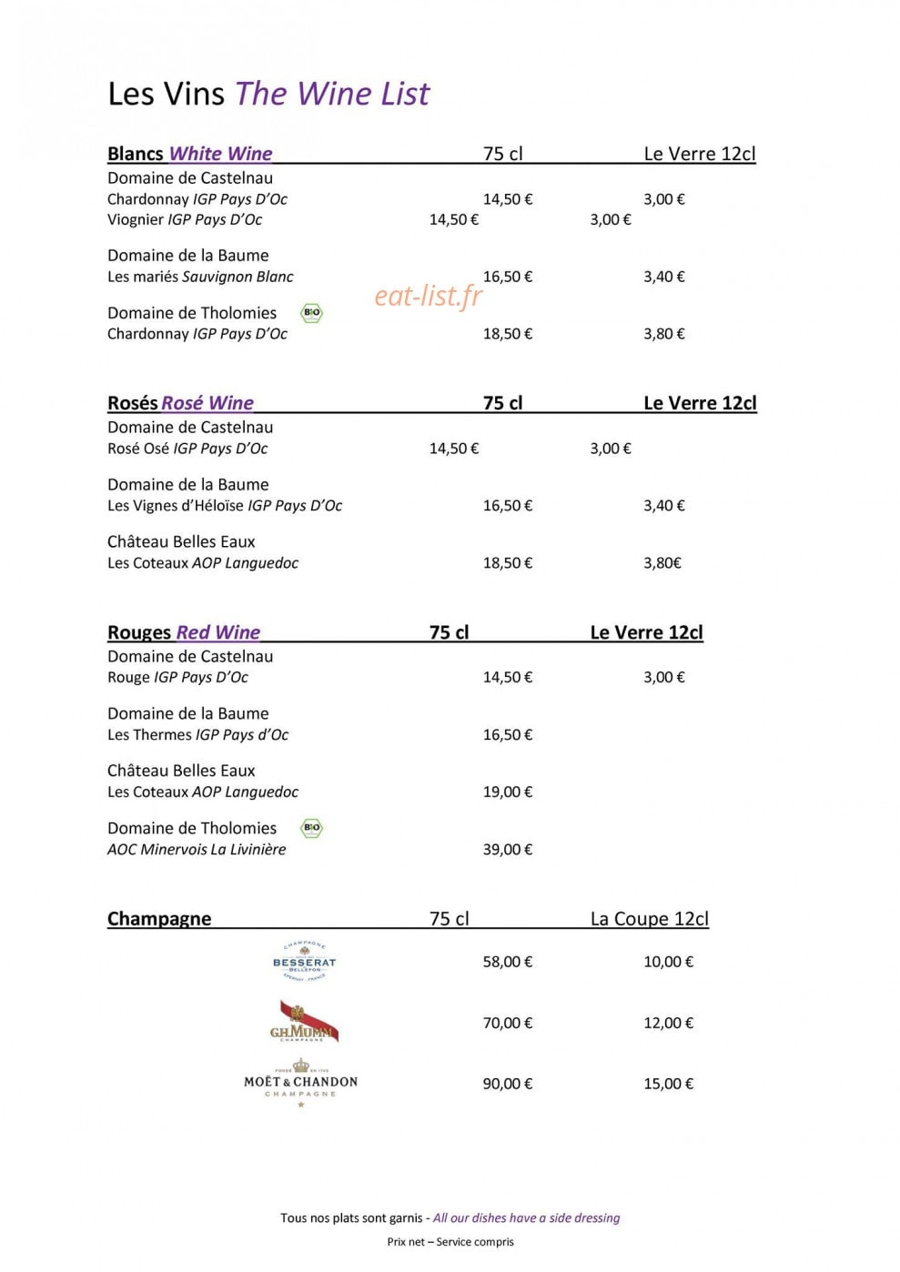 La Villa — carte page 5