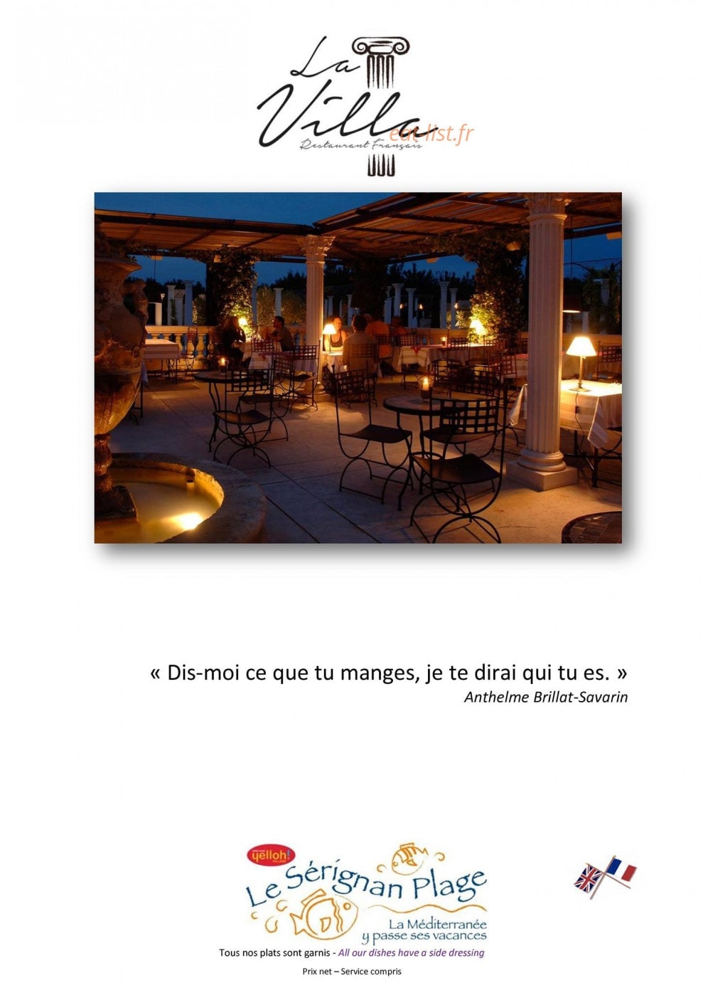 La Villa — carte page 1