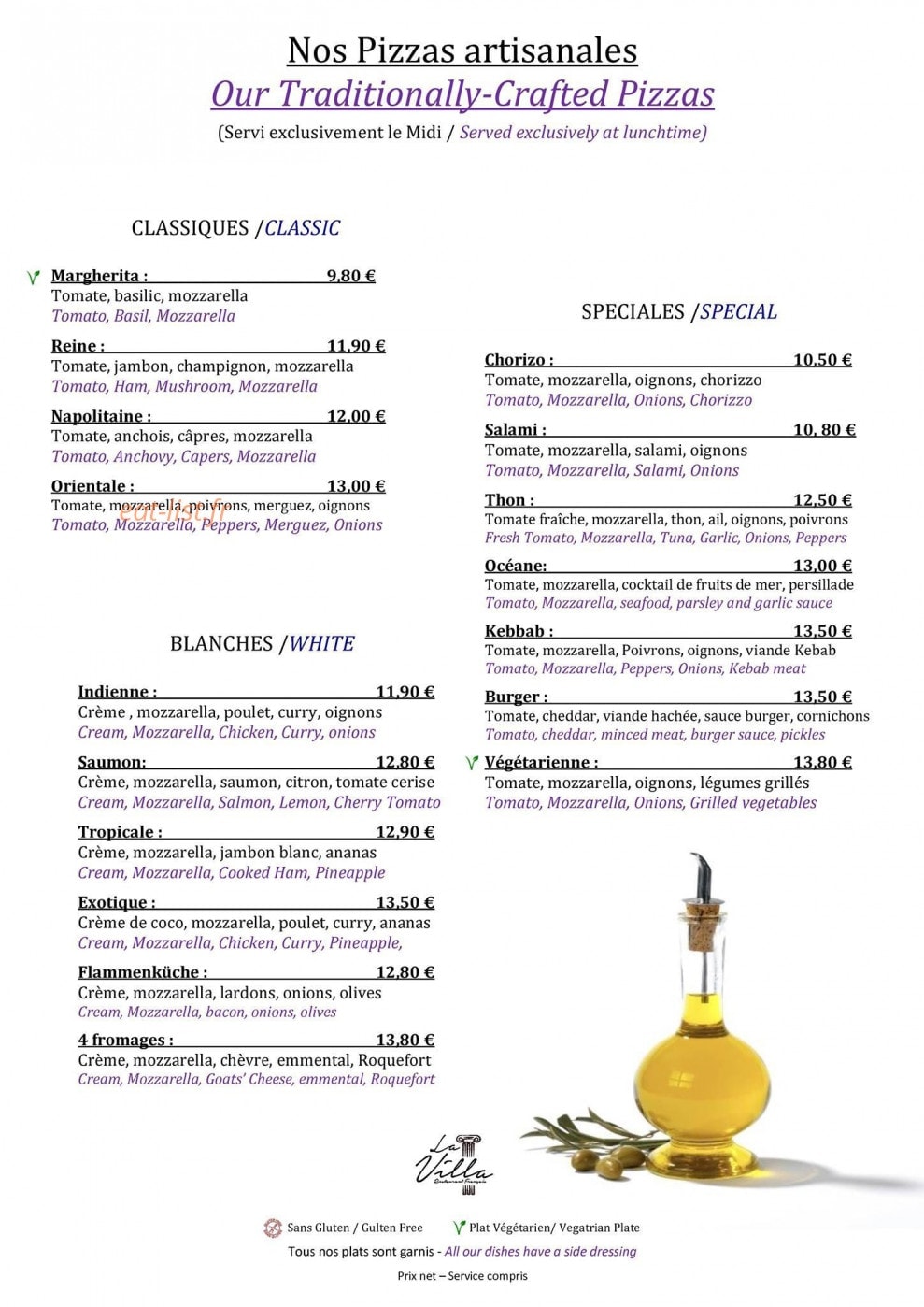 La Villa — carte page 4