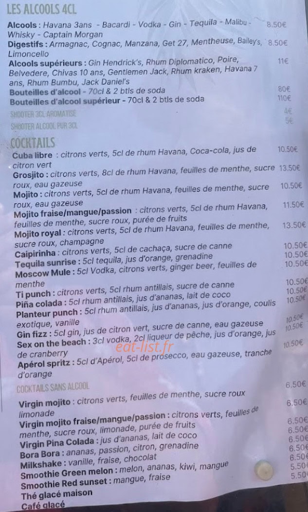 Latino Beach — carte page 4