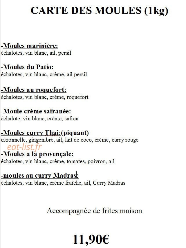 Le Patio d'Oc — carte page 1