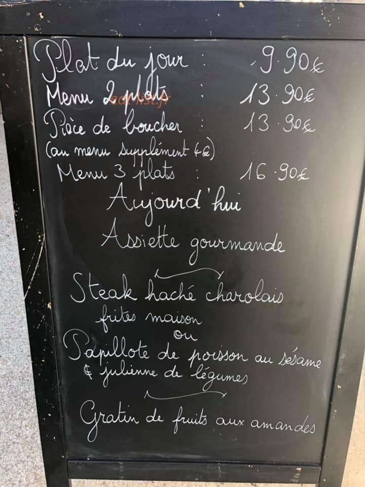 Le Bistrot Cersois — carte page 1