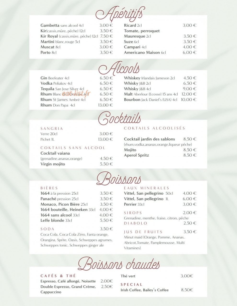 Le Jardin des Sablons — carte page 7