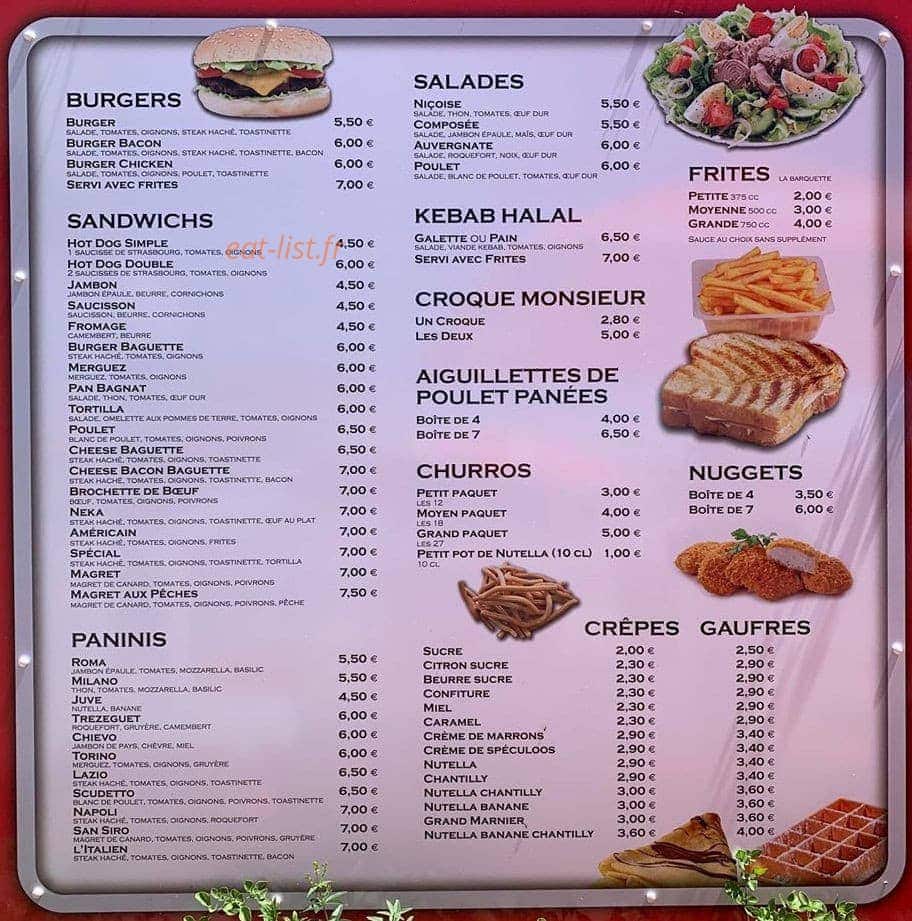 Snack Churros — carte page 1