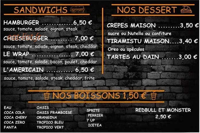 Snack la zone — carte page 5