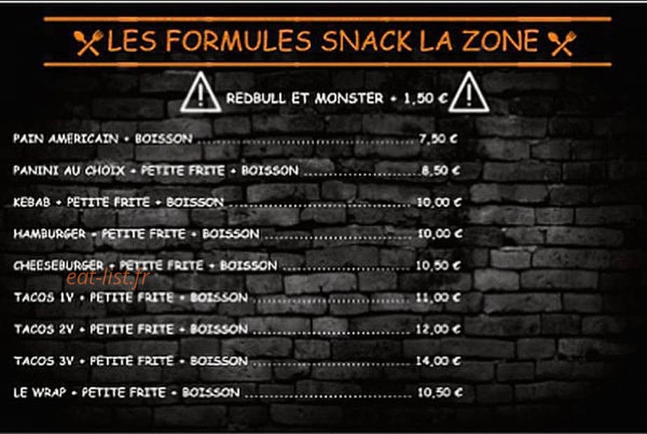 Snack la zone — carte page 2