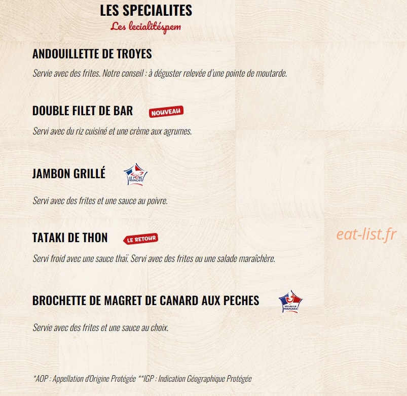 La Boucherie — carte page 6