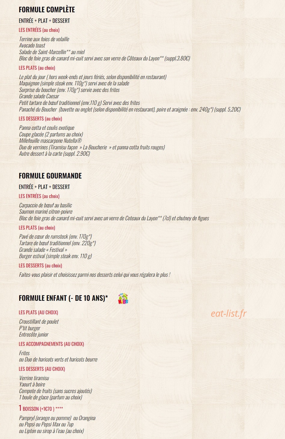 La Boucherie — carte page 10