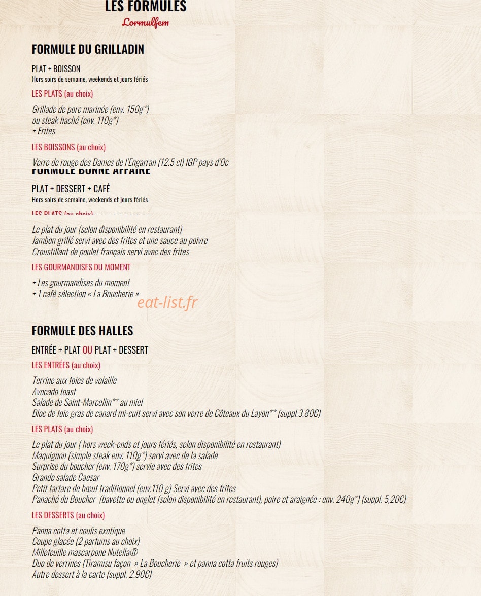 La Boucherie — carte page 9