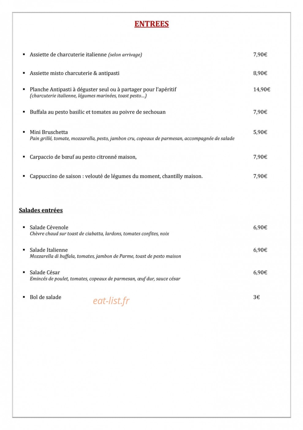 Poz'Pasta — carte page 12