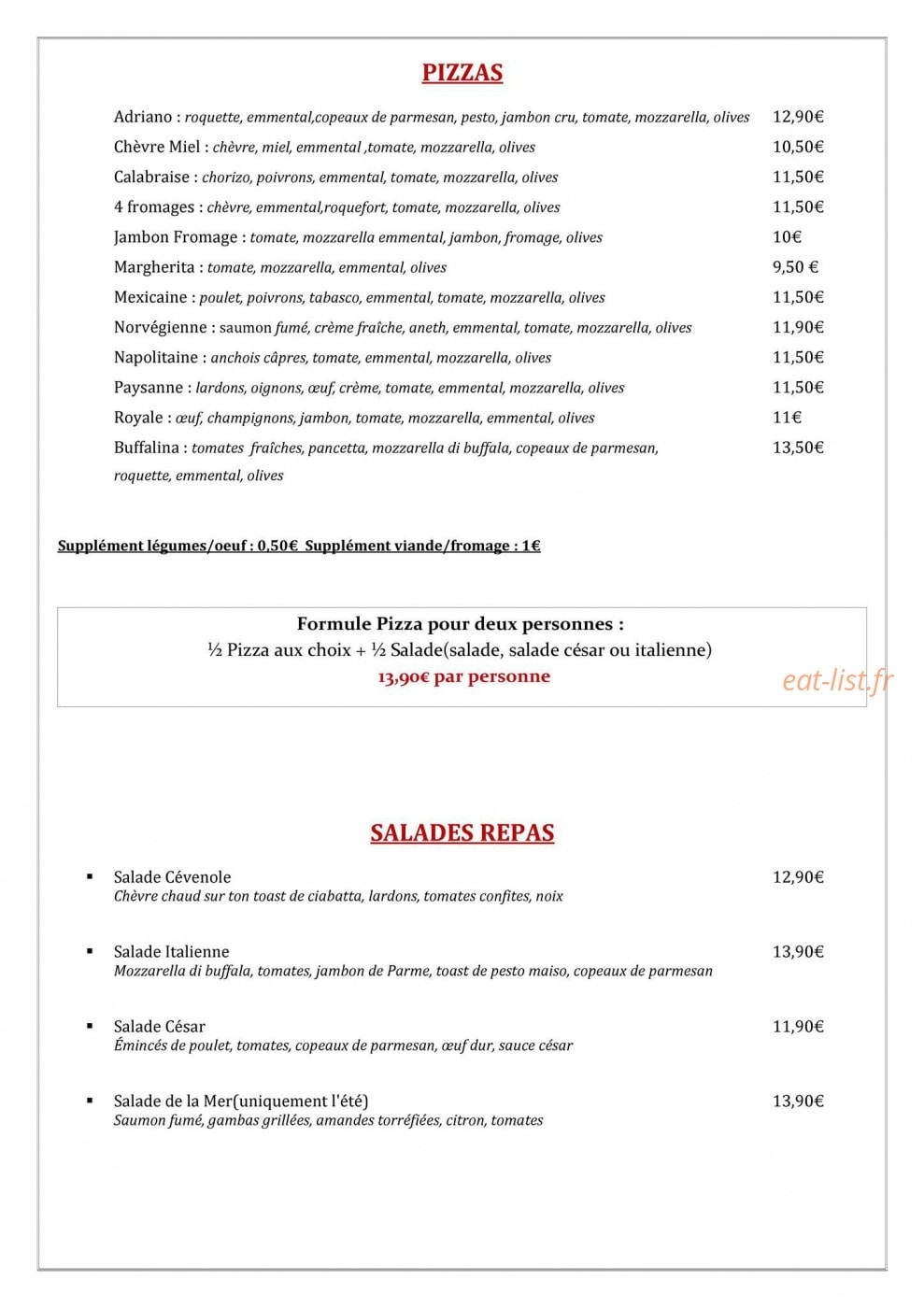 Poz'Pasta — carte page 15