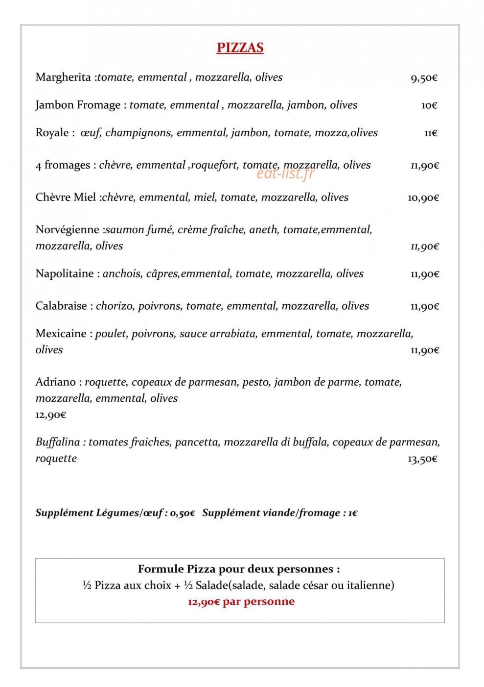 Poz'Pasta — carte page 8