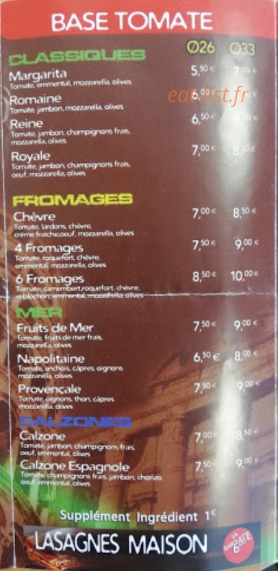 Station Pizza — carte page 4