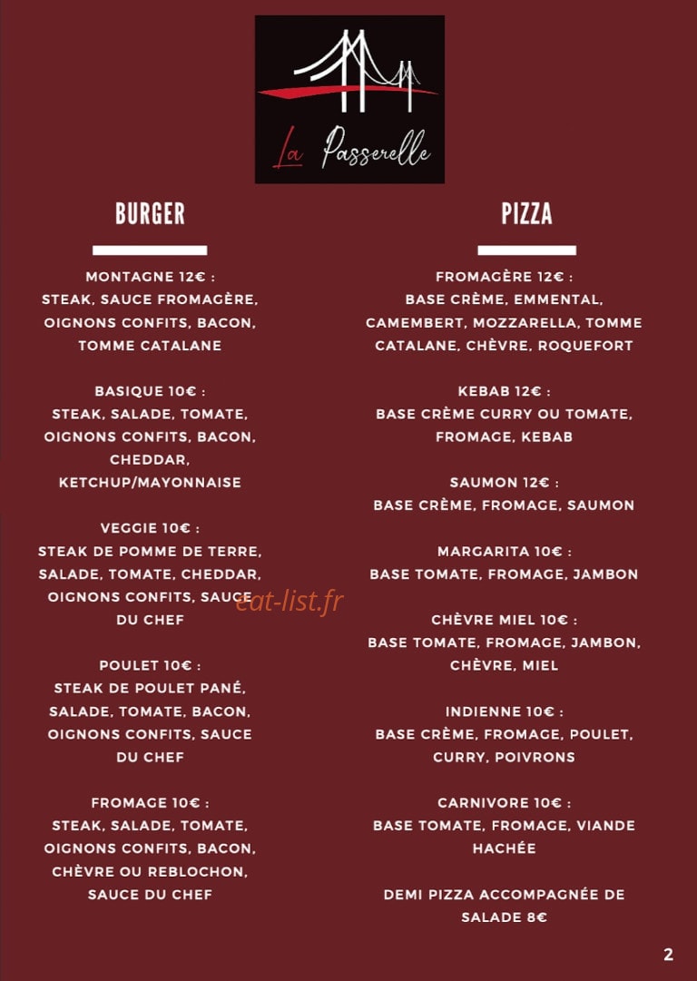 La Passerelle — carte page 1
