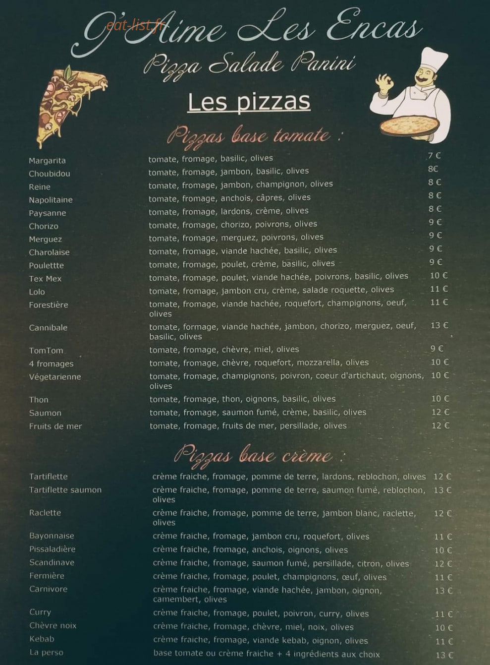 J'aime Les Encas — carte page 1