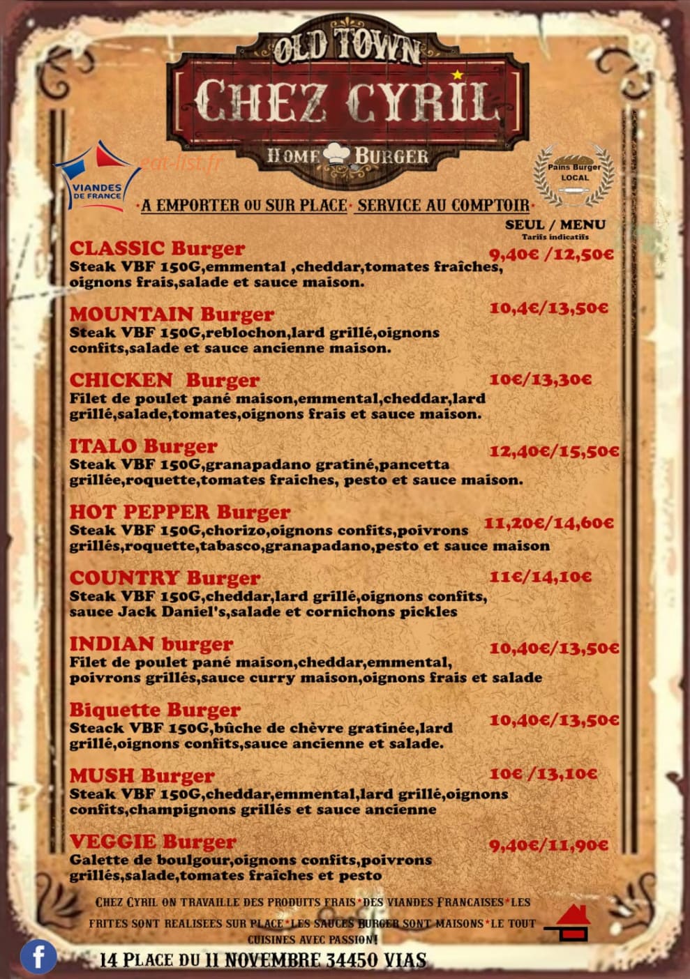 Chez Cyril — carte page 1