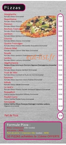 Jack's Burger — carte page 3