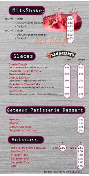 Jack's Burger — carte page 4