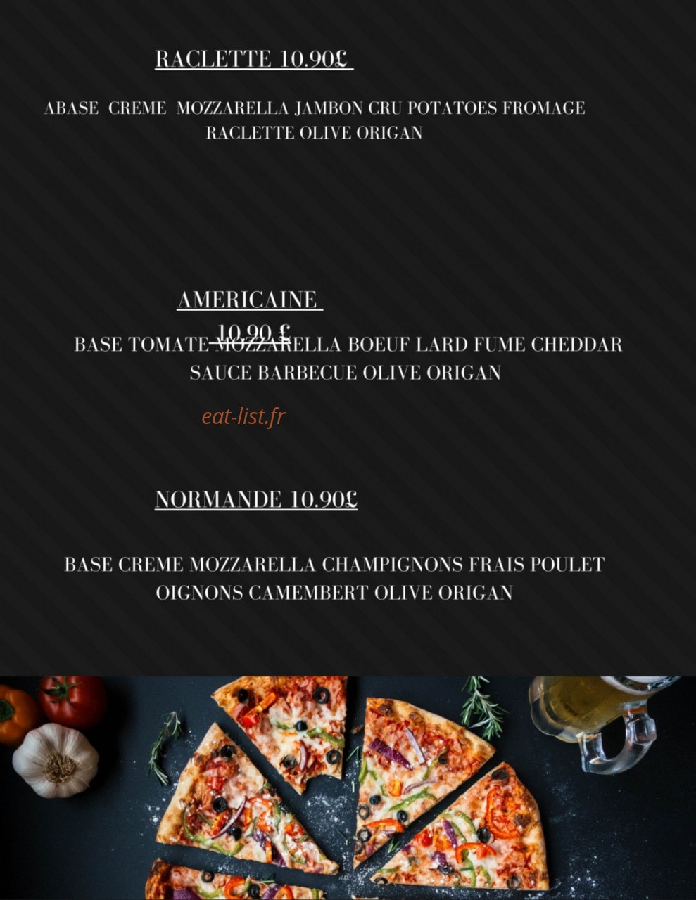 L'authentique pizza — carte page 2