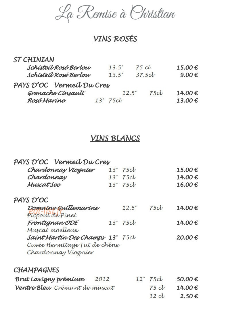 La remise à Christian — carte page 8