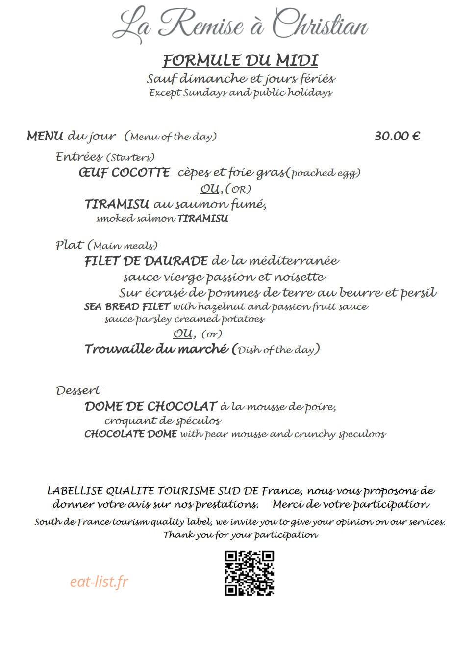La remise à Christian — carte page 4