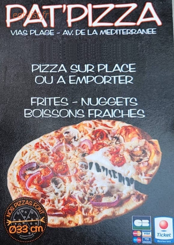 Pat'Pizza — carte page 1