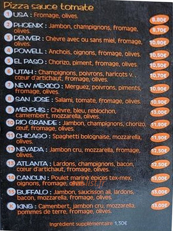 Pat'Pizza — carte page 2