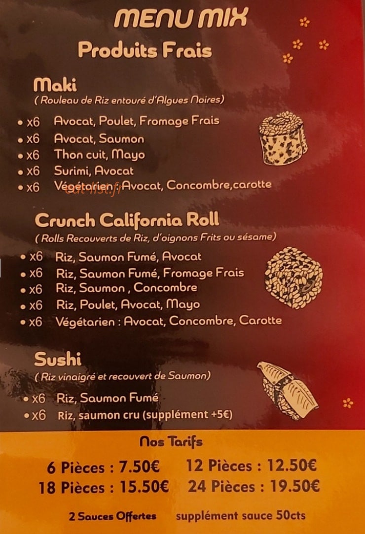 Sushi Mina — carte page 1