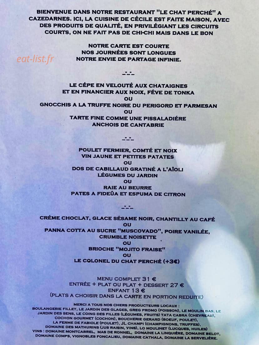 Le chat prenche — carte page 1