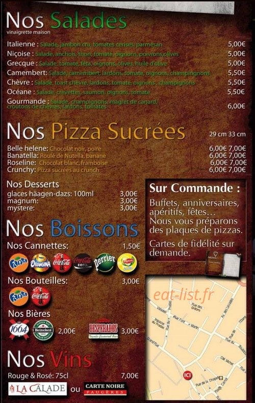 Aroma Pizza — carte page 3