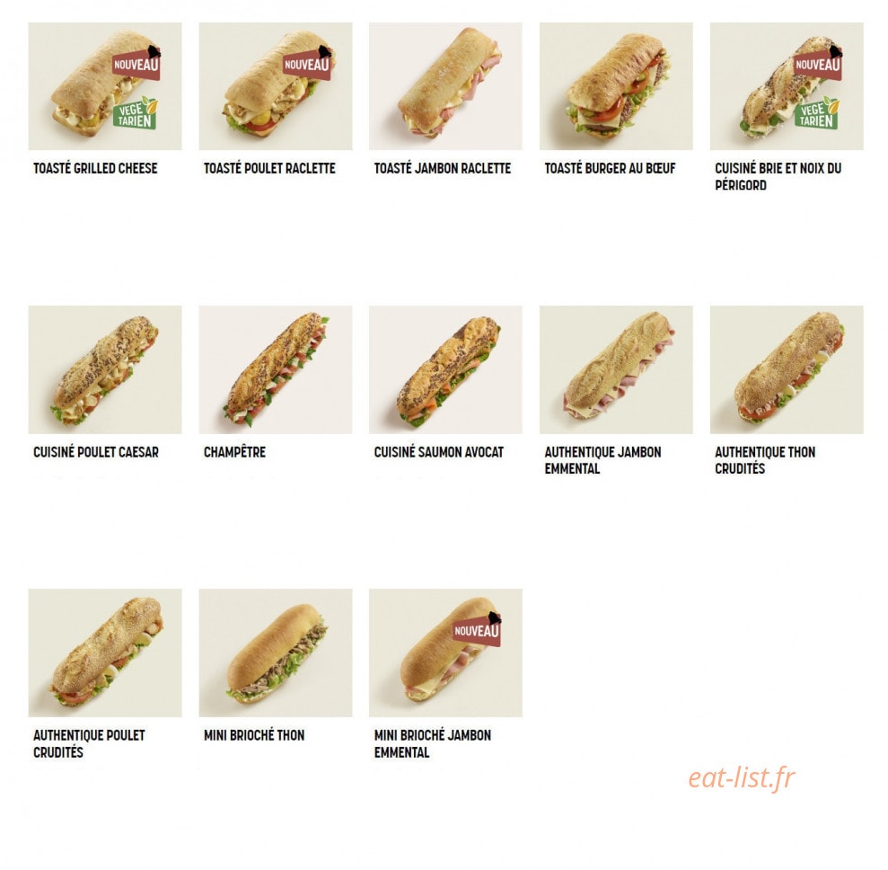 Brioche Dorée — carte page 1