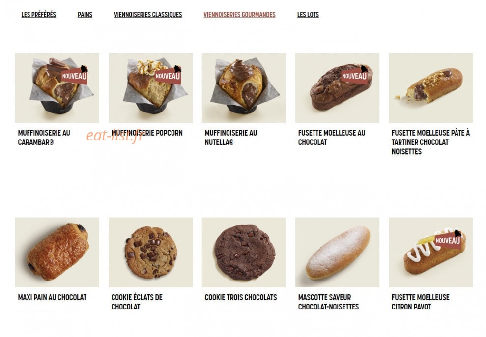 Brioche Dorée — carte page 10