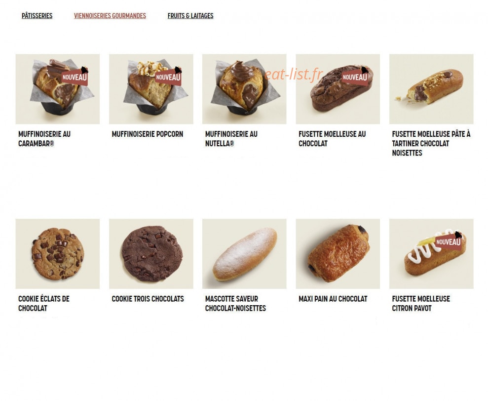 Brioche Dorée — carte page 5